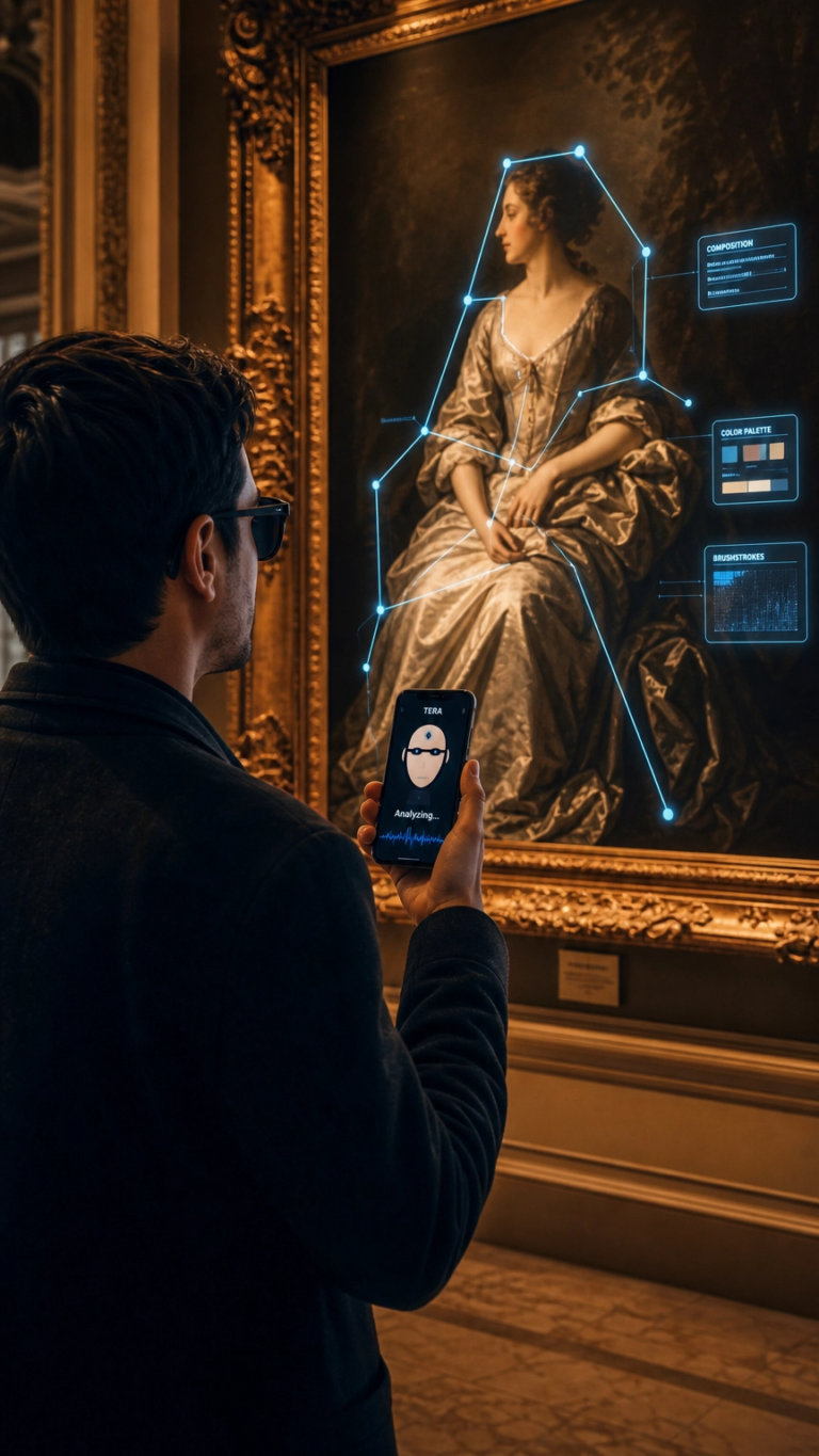 Acessibilidade visual para descrever obras de arte ou ambiente